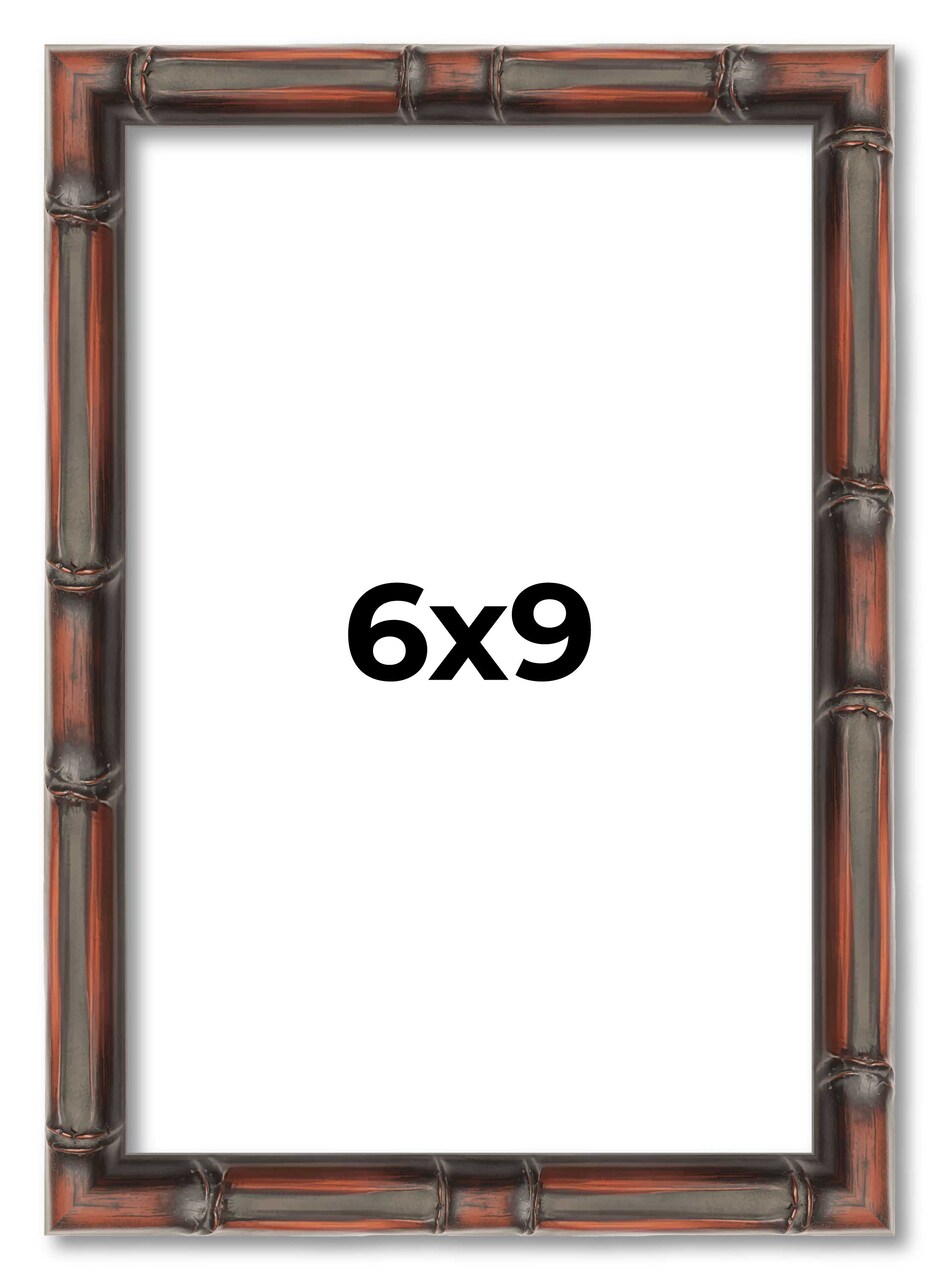 6x9 Bamboo Picture Frame with UV-Resistant Acrylic & Acid Free Backing, Available in 4 Finishes - Brown, Black, Gold, and Natural